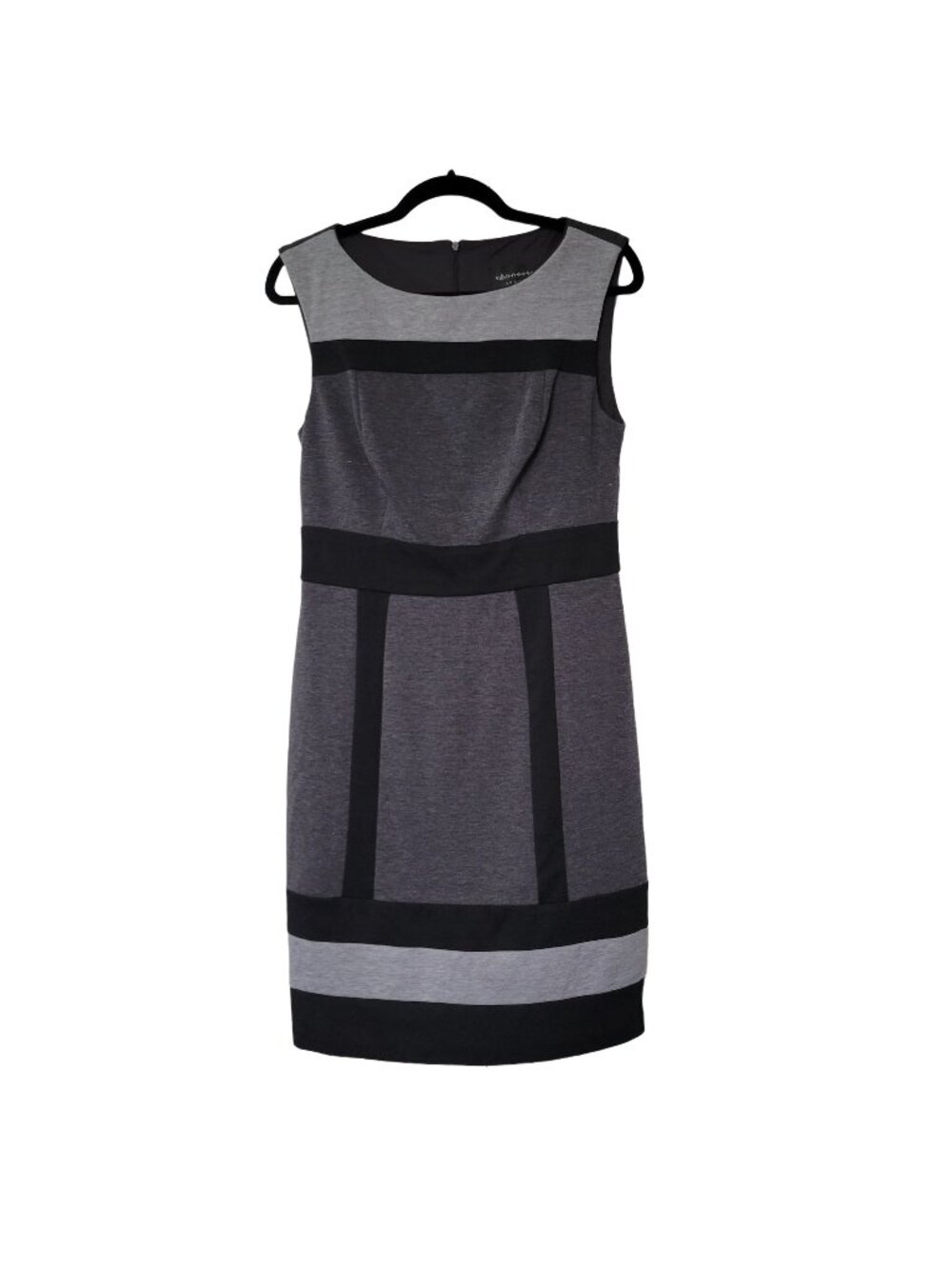 Connected apparel Gray color block knee high sleeveless dress women's 10 1206